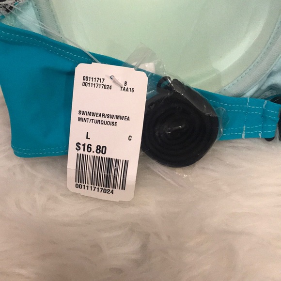 Forever 21 blue swim bandeau top size large - Picture 4 of 7